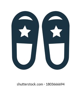 Footwear, slippers icon. Editable vector isolated on a white background