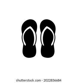 Footwear, slippers icon in solid black flat shape glyph icon, isolated on white background 