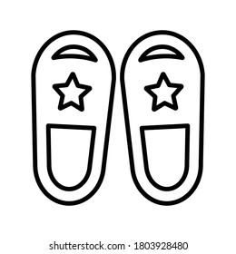 Footwear, slippers line icon. Editable outline vector isolated on a white background