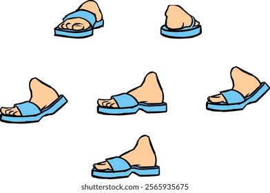 footwear vector shoes and slippers