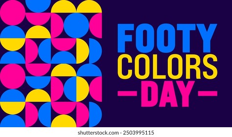 Footy Colors Day is observed every year in September. Holiday concept. Template for background, banner, card, poster, placard, design template with unique shapes with standard color.