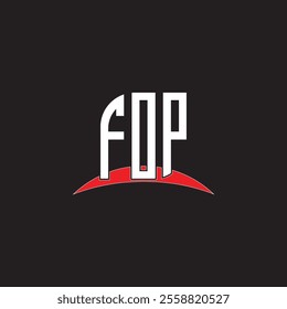 FOP letter logo design with white background in illustrator, vector logo modern alphabet font
