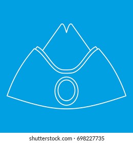 Forage cap icon blue outline style isolated vector illustration. Thin line sign