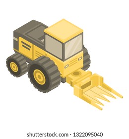 Forage harvester icon. Isometric of forage harvester vector icon for web design isolated on white background