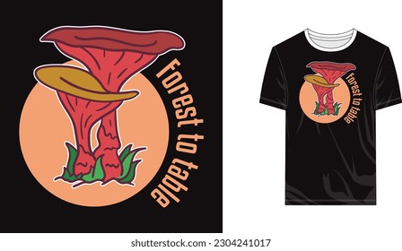 Foraging vector, Foraging T shirt design, Foraging Illustration, mushroom vector, mushroom T shirt design