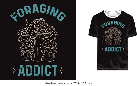 Vector de forraje, diseño de camisetas de forraje, Ilustración de forraje, vector de hongos, diseño de camisetas de hongos