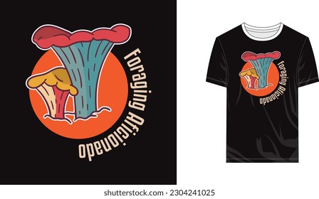 Foraging vector, Foraging T shirt design, Foraging Illustration, mushroom vector, mushroom T shirt design