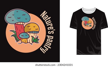 Vector de forraje, diseño de camisetas de forraje, Ilustración de forraje, vector de hongos, diseño de camisetas de hongos
