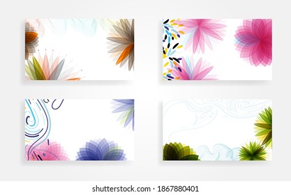 foral greeting card stock vector background set 