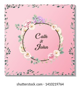 foral invitation frame for wedding, anniversary, personal project and many more