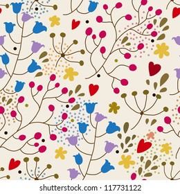 Foral Seamless Pattern In Vector