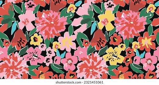 foral textile. flower seamless pattern.