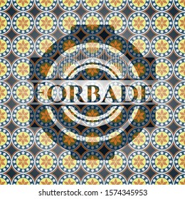 Forbade arabesque emblem. arabic decoration.
