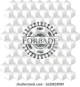 Forbade grey emblem with geometric cube white background