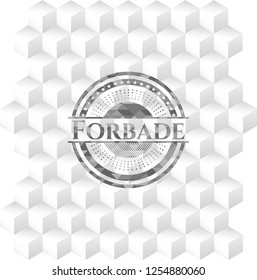 Forbade grey emblem. Vintage with geometric cube white background