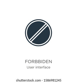 Forbbiden icon vector. Trendy flat forbbiden icon from user interface collection isolated on white background. Vector illustration can be used for web and mobile graphic design, logo, eps10