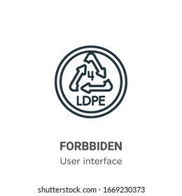 Forbbiden outline vector icon. Thin line black forbbiden icon, flat vector simple element illustration from editable user interface concept isolated stroke on white background