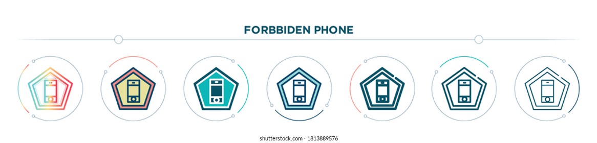 forbbiden phone icon designed in gradient, filled, two color, thin line and outline style. vector illustration of forbbiden phone vector icons. can be used for mobile, ui, web

