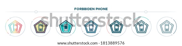 forbbiden phone icon\
designed in gradient, filled, two color, thin line and outline\
style. vector illustration of forbbiden phone vector icons. can be\
used for mobile, ui,\
web\

