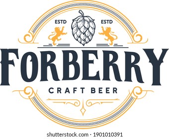 Forberry Craft Beer Logo Hop Illustration