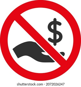 Forbid dollar payment icon with flat style. Isolated vector forbid dollar payment icon image on a white background.