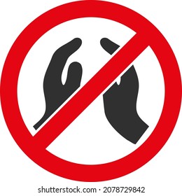 Forbid praying hands icon with flat style. Isolated vector forbid praying hands icon image on a white background.