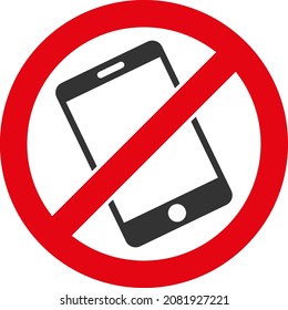 Forbid smartphone icon with flat style. Isolated vector forbid smartphone icon image on a white background.