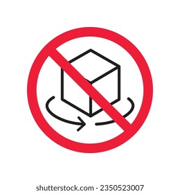 Icono vectorial prohibido de 360 grados. Advertencia, precaución, atención, restricción, etiqueta, prohibición, peligro. No hay símbolo de pictograma de diseño de signo plano de 360 grados. Icono de rotación no 360