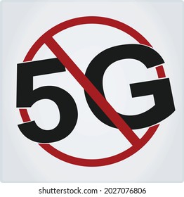 Forbidden 5G sign. vector illustration