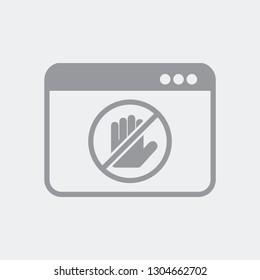 Forbidden acces to private web page - Flat and isolated vector illustration icon with minimal and modern design