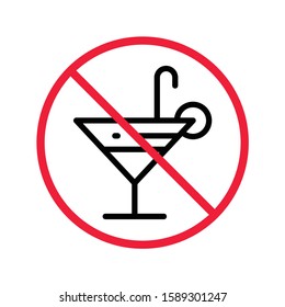 Forbidden alcohol vector icon. No alcohol drink flat sign design. Alcohol restriction icon. Warning caution do not drink alcohol symbol pictogram Forbidden alcohol vector icon. No alcohol drink flat sign design. Alcohol restriction icon. Warning caution do not drink alcohol symbol pictogram