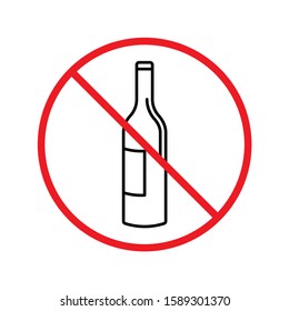 Forbidden alcohol vector icon. No alcohol drink flat sign design. Alcohol restriction icon. Warning caution do not drink alcohol symbol pictogram