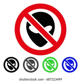 Forbidden Alien flat vector pictogram. Colored forbidden alien gray, black, blue, green pictogram versions. Flat icon style for web design.