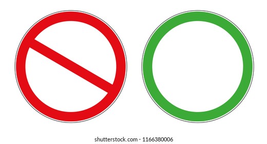 forbidden and allowed sign template vector illustration EPS10