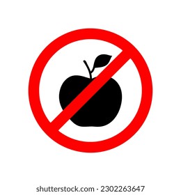 manzana prohibida Advertencia, precaución, atención, etiqueta de restricción Iban ilustración.eps