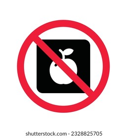 Forbidden apple Prohibited Warning, caution, attention, restriction label ban. Apple vector icon. Apple flat sign design. Apple symbol pictogram