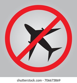 Forbidden Ariplanes icon, Style is flat iconic symbol,modern colors, Vector illustration EPS10.