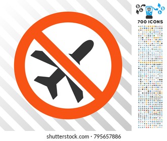 Forbidden Ariplanes pictograph with 7 hundred bonus bitcoin mining and blockchain pictograms. Vector illustration style is flat iconic symbols design for blockchain websites.