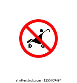 Forbidden baby carriage icon can be used for web, logo, mobile app, UI, UX