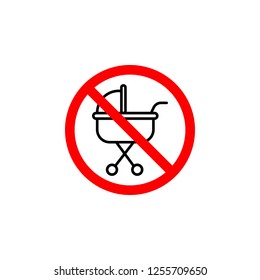 Forbidden baby carriage icon can be used for web, logo, mobile app, UI, UX