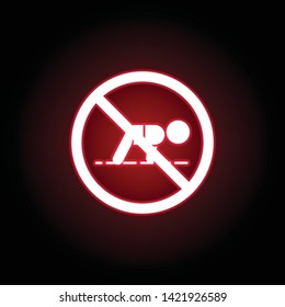 Forbidden baby icon in red neon style. Can be used for web, logo, mobile app, UI, UX 