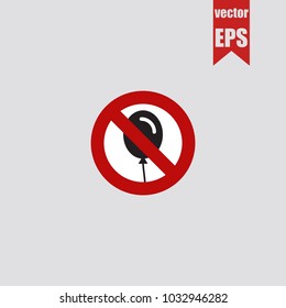 Forbidden balloon icon in trendy isolated on grey background.Vector illustration.