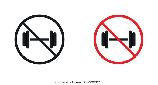 Forbidden barbell sign pack for app and website ui designs.