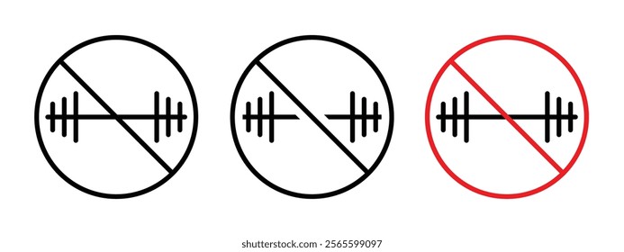 Forbidden barbell sign vector in black and yellow colors