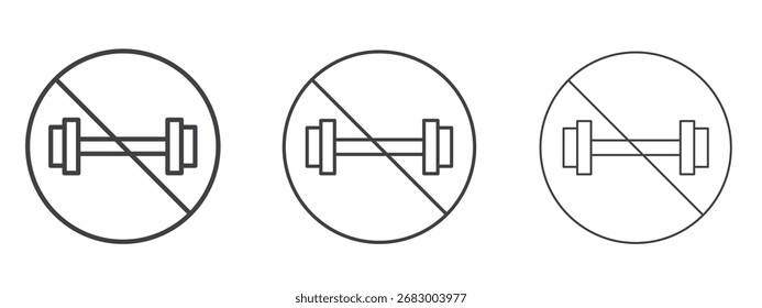 Signos de barra prohibidos - Ilustración vectorial de trazo editable