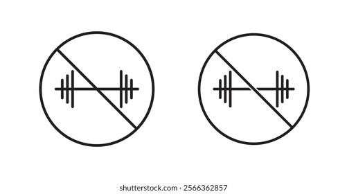 Forbidden barbell signs in line stroke and flat versions