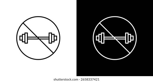 Prohibido barbell signos Simple Set. Iconos del vector para la Plantilla del Diseño gráfico.