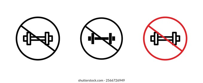 Forbidden barbell signs vector collection pack