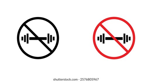Forbidden barbell signs vector pack for web designs