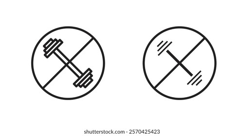 Forbidden barbell vectors web signs set